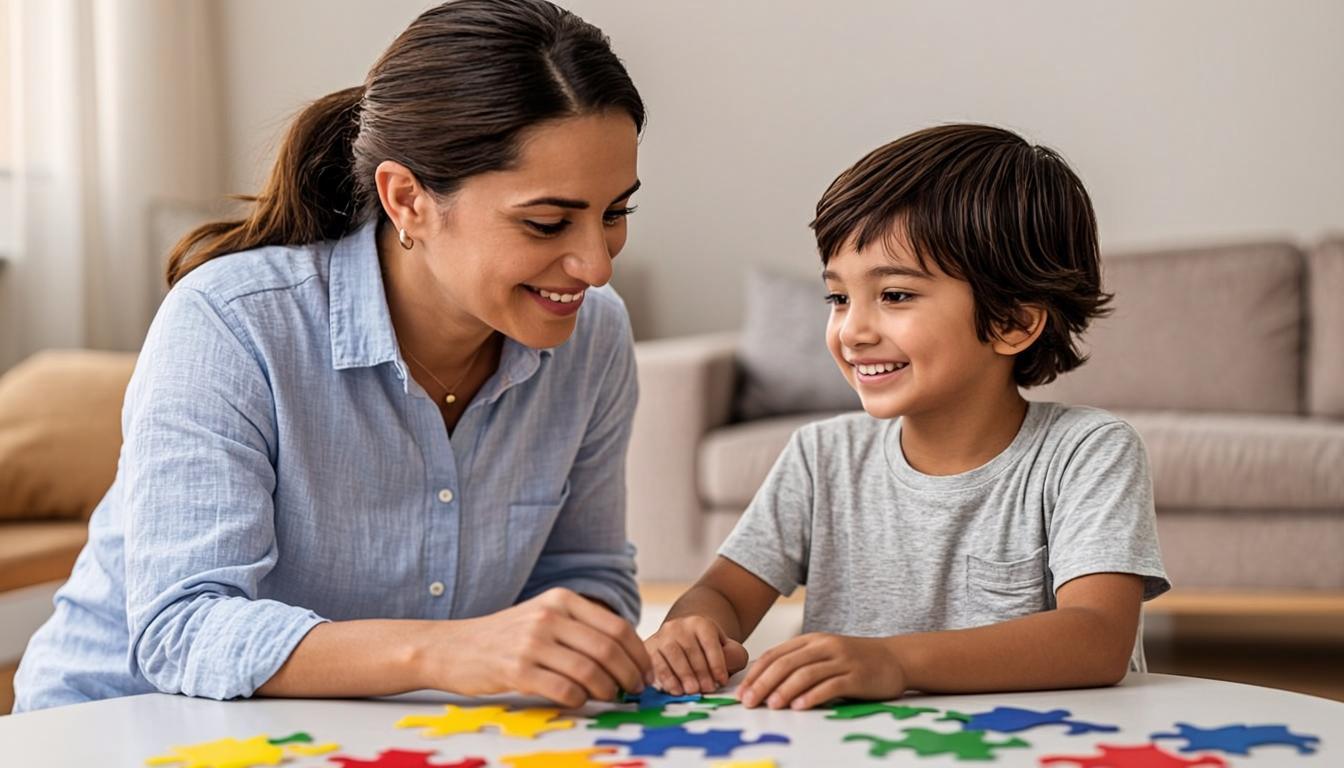 Teacher and child in inclusive education